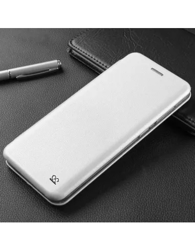 Oppo Reno 6 Folio Clam Leather Case + 9H Tempered Glass - White | Ibroz