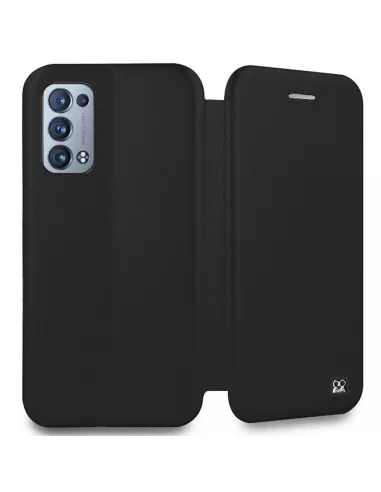 Oppo Reno 6 Pro Etui Cuir Folio Clam + Verre Trempé 9H - Noir | Ibroz