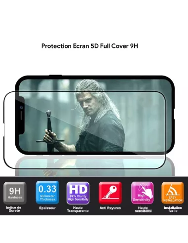 Apple iPhone 13 (6.1") Coque Liquid Silicone + Verre Trempé 9H (5D)...