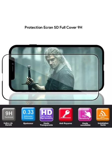 Apple iPhone 13 (6.1") Liquid Silicone Case + 9H Tempered Glass (5D)...