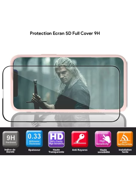 Apple iPhone 13 (6.1") Coque Liquid Silicone + Verre Trempé 9H (5D)...