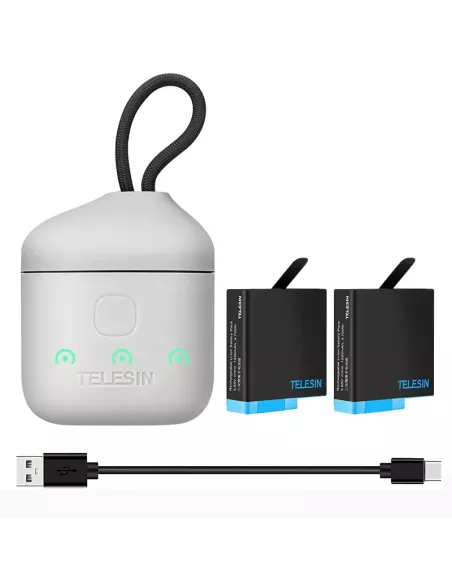 Allin Box 3-battery charger + Micro SD card reader + 2 batteries...