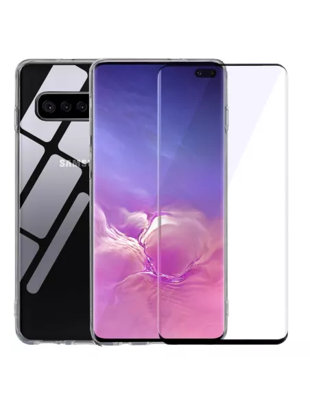 Galaxy S10 Plus Coque Inoglass en verre trempé + Verre trempé 9H | ...