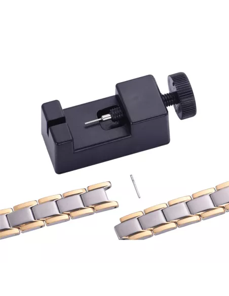 Link removal and reduction tool for stainless steel watch band...