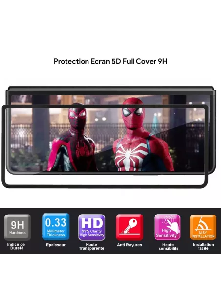 Samsung Galaxy Z Fold 3 Protection écran avant 9H (5D) et arrière e...