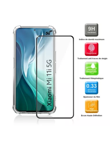 Xiaomi Mi 11i Pack Shockproof case + 9H screen protector - Transparent...