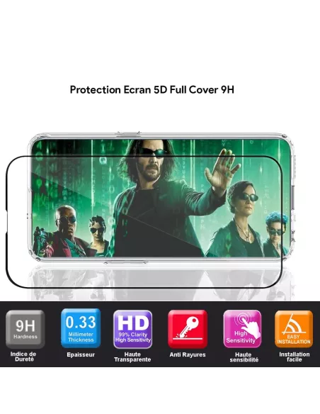Oppo Reno 6 Pro Pack Coque antichocs + Verre Trempé 9H - Transparen...