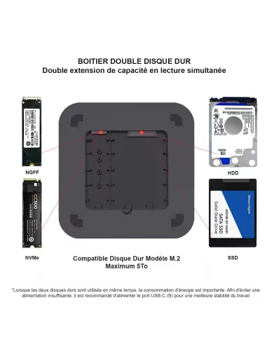Dock HUB Mac Mini MC25 Pro DP - 8 in 1 Memory Extension - SATA SSD...