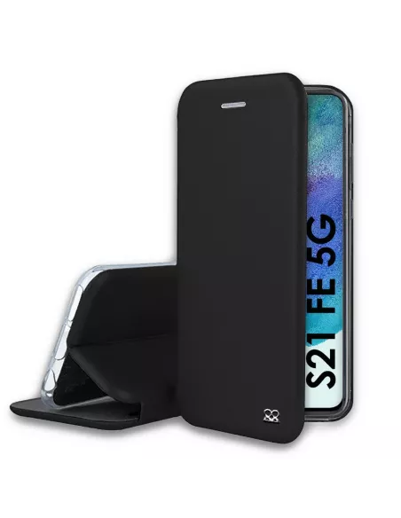 Samsung Galaxy S21 FE Etui Cuir Folio Clam - Noir | Ibroz