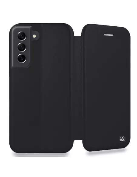 Samsung Galaxy S21 FE Leather Case Folio Clam - Black | Ibroz