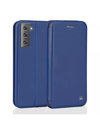 Samsung Galaxy S21 FE Leather Case Folio Clam - Cosmos Blue | Ibroz