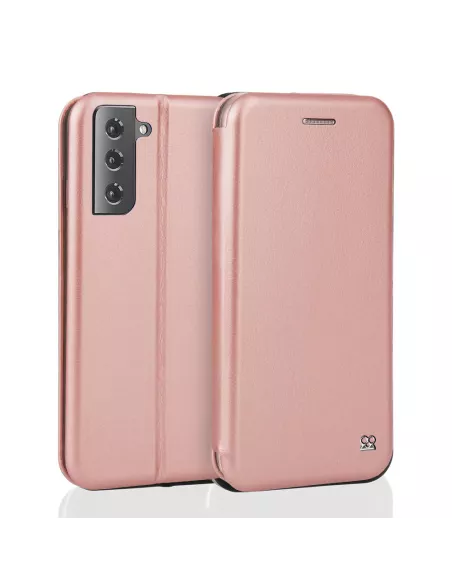 Samsung Galaxy S21 FE Leather Case Folio Clam - Rose Gold | Ibroz