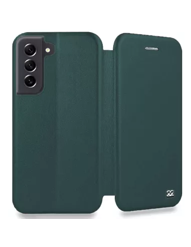 Samsung Galaxy S21 FE Folio Clam Leather Case - Sequoia Green | Ibroz