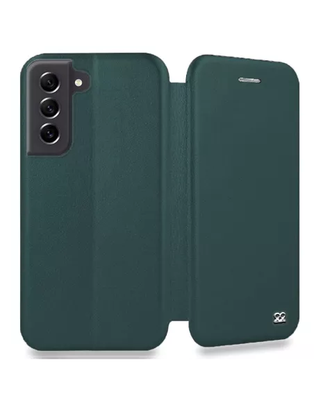 Samsung Galaxy S21 FE Etui Cuir Folio Clam - Vert Sequoia | Ibroz