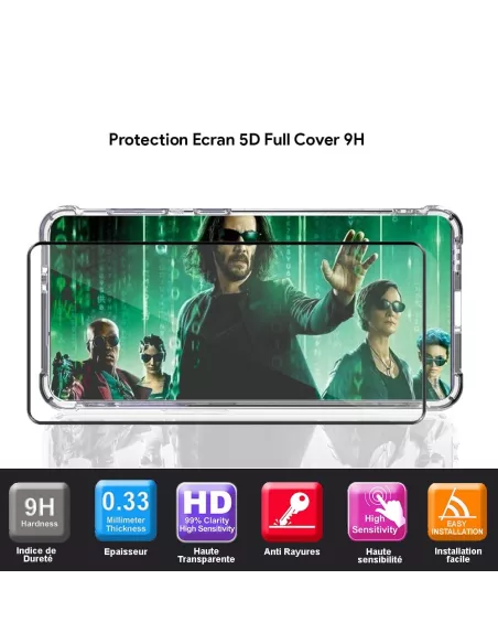 Samsung Galaxy S21 FE Pack Coque antichocs + Protection Ecran 9H - ...