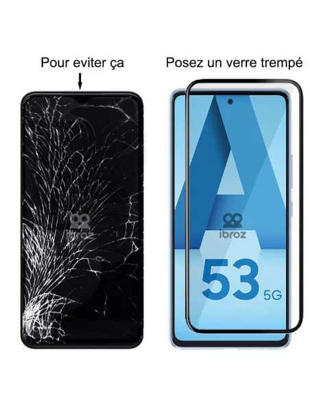 Set of 3 edge-to-edge screen protectors for Samsung Galaxy A53 in v...