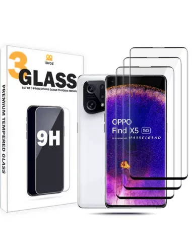 Set of 3 edge-to-edge screen protectors for Oppo Find X5 in t...