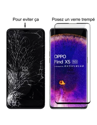 Set of 3 edge-to-edge screen protectors for Oppo Find X5 in t...