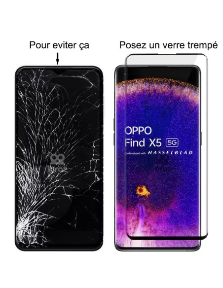 Set of 3 edge-to-edge screen protectors for Oppo Find X5 in t...