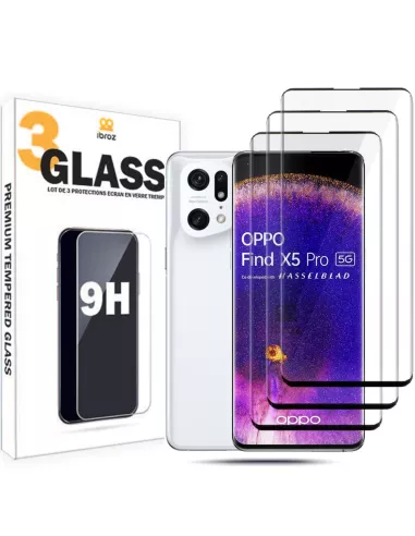 Lot de 3 Protections écran bord à bord pour Oppo Find X5 Pro en ver...