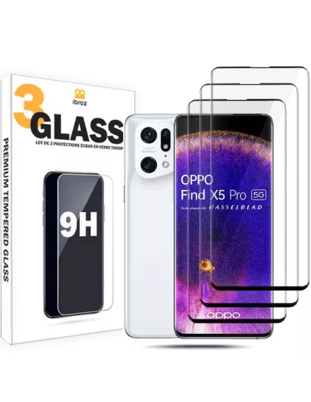 Set of 3 edge-to-edge screen protectors for Oppo Find X5 Pro in...