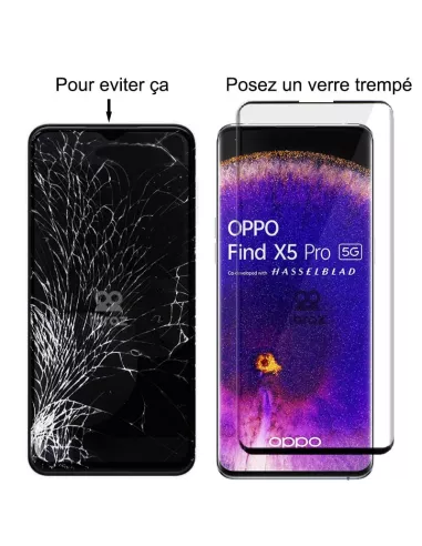 Set of 3 edge-to-edge screen protectors for Oppo Find X5 Pro in...