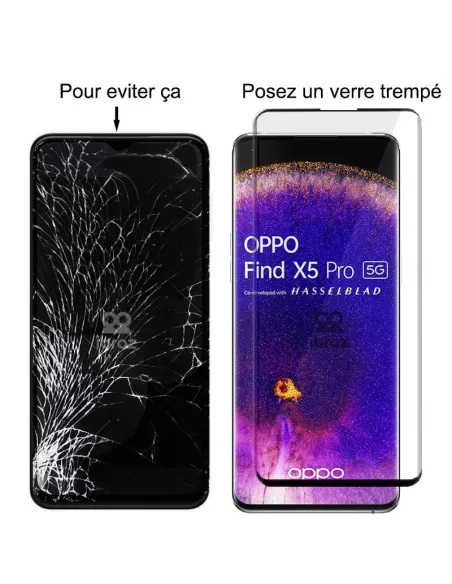 Lot de 3 Protections écran bord à bord pour Oppo Find X5 Pro en ver...