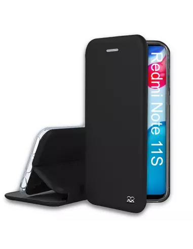 Xiaomi Redmi Note 11-11s Etui Cuir Folio Clam - Noir | Ibroz
