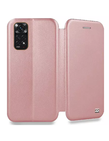 Xiaomi Redmi Note 11-11s Leather Case Folio Clam - Pink gold | Ibroz