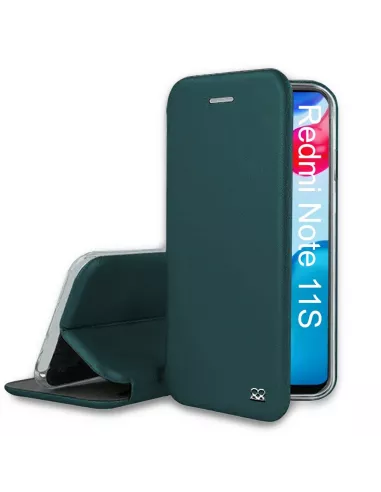 Xiaomi Redmi Note 11-11s Etui Cuir Folio Clam - Vert Sequoia | Ibroz