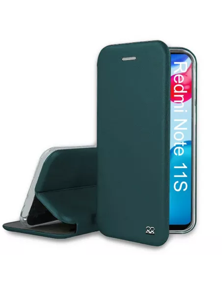 Xiaomi Redmi Note 11-11s Etui Cuir Folio Clam - Vert Sequoia | Ibroz
