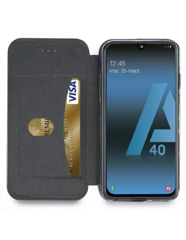 Samsung Galaxy A40 Leather Case Folio CLAM | Ibroz