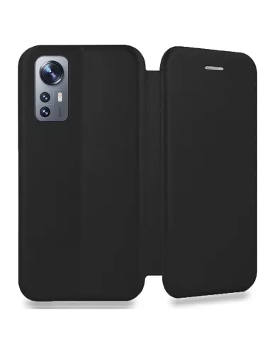 Xiaomi 12 Pro Folio Clam Leather Case - Black | Ibroz