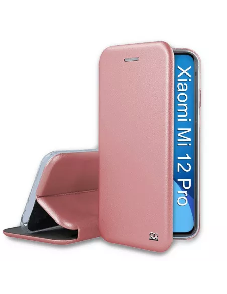 Xiaomi 12 Pro Etui Cuir Folio Clam - Rose gold | Ibroz