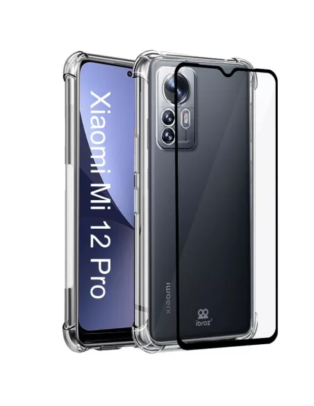 Xiaomi 12 Pro Pack Shockproof Case + 9H Screen Protector - Transparent...