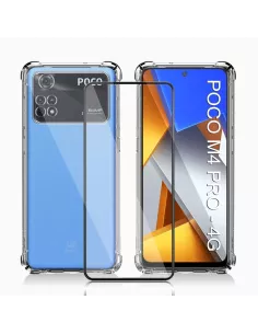 Xiaomi Poco M4 Pro (4G) Pack Shockproof Case + Screen Protector 9H ...