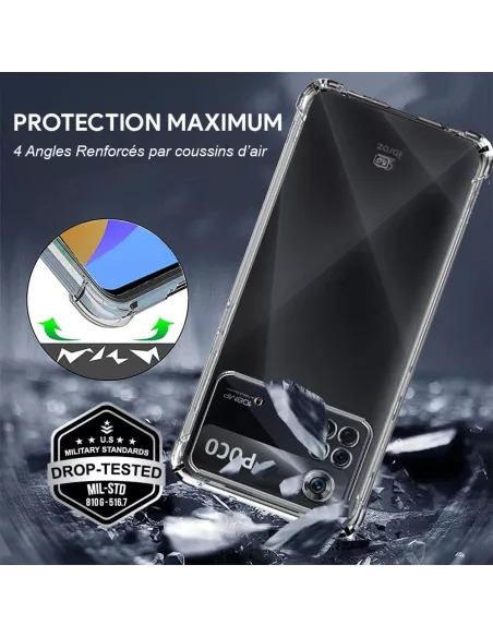 Xiaomi Poco X4 Pro (5G) Pack Shockproof Case + Screen Protector 9H ...