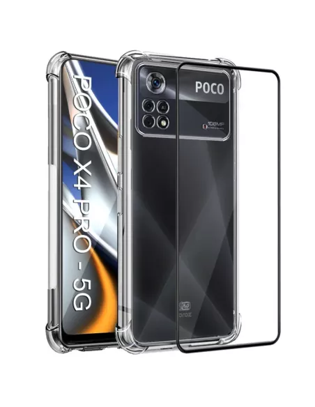 Xiaomi Poco X4 Pro (5G) Pack Shockproof Case + Screen Protector 9H ...