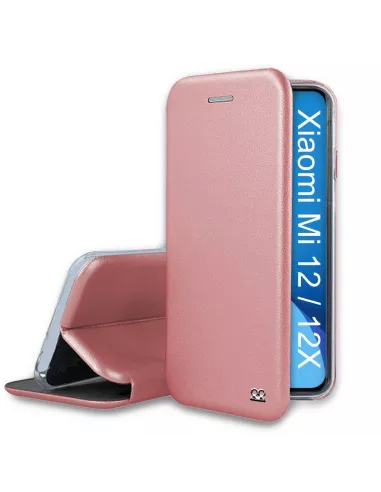 Xiaomi 12-12x Folio Clam Leather Case - Pink gold | Ibroz