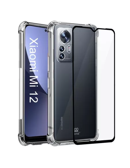 Xiaomi 12-12x Pack Coque antichocs + Protection Ecran 9H - Transpar...