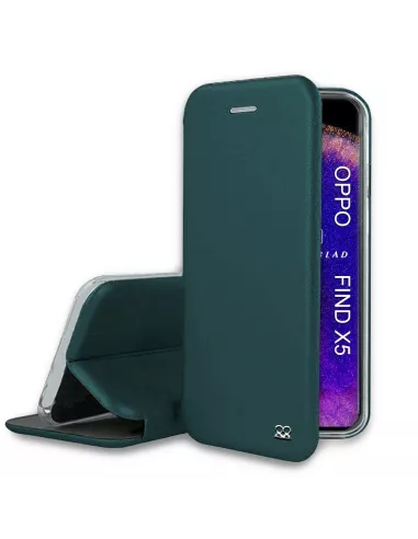 Oppo Find X5 Etui Cuir Folio Clam - Vert Sequoia | Ibroz