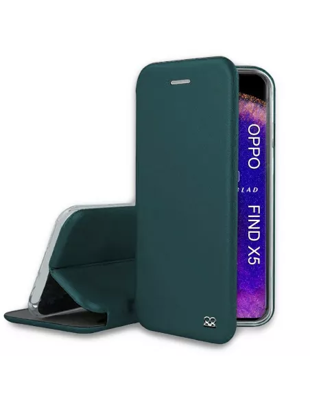Oppo Find X5 Leather Case Folio Clam - Sequoia Green | Ibroz