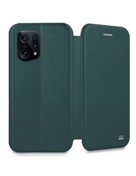 Oppo Find X5 Etui Cuir Folio Clam - Vert Sequoia | Ibroz