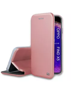 Oppo Find X5 Etui Cuir Folio Clam - Rose gold | Ibroz