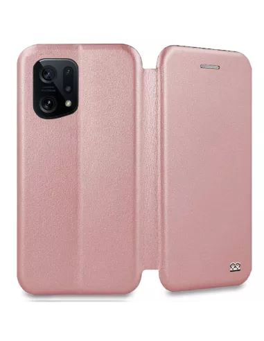 Oppo Find X5 Etui Cuir Folio Clam - Rose gold | Ibroz