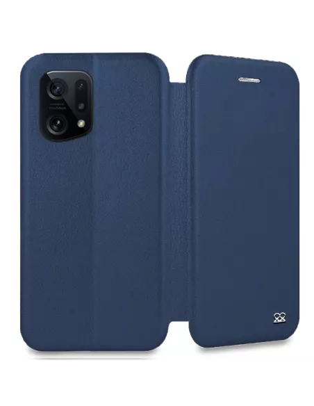 Oppo Find X5 Leather Case Folio Clam - Cosmos Blue | Ibroz