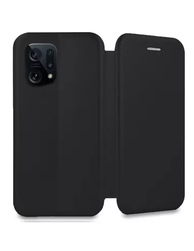 Oppo Find X5 Etui Cuir Folio Clam - Noir | Ibroz