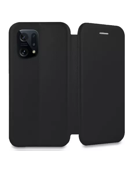 Oppo Find X5 Etui Cuir Folio Clam - Noir | Ibroz