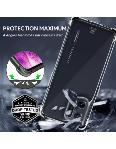Oppo Find X5 Pack Coque Antichoc + Protection Ecran 9H - Transparen...