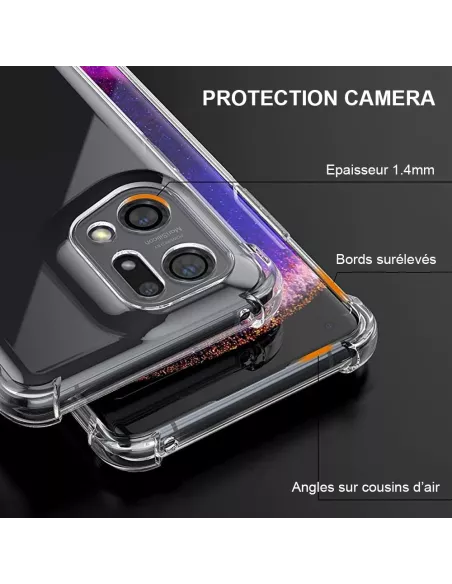 Oppo Find X5 Shockproof Case + 9H Screen Protector Pack - Transparent...